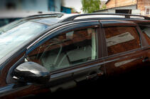 Nissan Qashqai 2010–2014 Logu vēja deflektori ar hromētu līsti (4 gab., Niken) foto 1