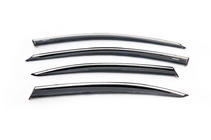 Skoda Octavia III A7 2013–2019 Logu vēja deflektori ar hromētu molding'u LiftBack (4 gab., Niken) foto 2