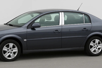 Opel Vectra C 2002–2008 Hroma uzlikas durvju statņiem (6 gab., nerūsējošais tērauds) foto 1