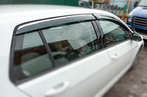 Volkswagen Golf 7/E-Golf 2012–2020 Logu vēja deflektori ar hromētu apmali HB (4 gab., Niken) foto 2