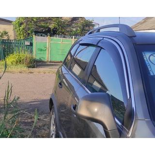 Logu vēja deflektori ar hromētu līsti (4 gab., Niken) Opel Antara 2006–2017 foto 1