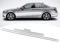 Mercedes C klase W204 2007–2015 Logu moldingu uzlikas (6 gab., nerūsējošais tērauds) foto 2