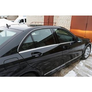 Logu moldingu uzlikas (6 gab., nerūsējošais tērauds) Mercedes C klase W204 2007–2015 foto 1