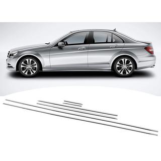 Logu moldingu uzlikas (6 gab., nerūsējošais tērauds) Mercedes C klase W204 2007–2015 foto 2