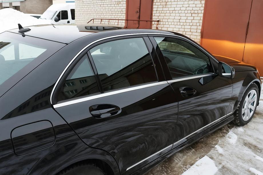 Mercedes C klase W204 2007–2015 Logu moldingu uzlikas (6 gab., nerūsējošais tērauds) Image