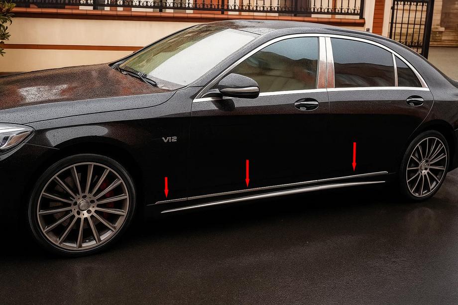 Mercedes S-class W222 2013–2022 Uzlikas uz moldinga V1 (6 gab., nerūsējošais tērauds) Foto 1