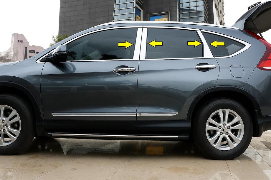 Honda CRV 2012–2016 Durvju statņu uzlikas (6 gab., nerūsējošais tērauds) Image