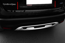 Nissan Qashqai 2014–2021 Bagāžnieka malas uzlika Melnais hroms (nerūsējošais tērauds) foto 1
