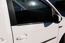 Volkswagen Caddy 2015–2020 Logu apmale melns hroms (2 gab., nerūsējošais tērauds) foto 1