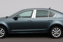 Skoda Octavia III A7 2013–2019 Durvju statņu moldingi (6 gab., nerūsējošais tērauds) foto 1