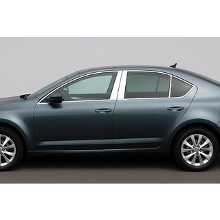 Durvju statņu moldingi (6 gab., nerūsējošais tērauds) Skoda Octavia III A7 2013–2019 foto 1