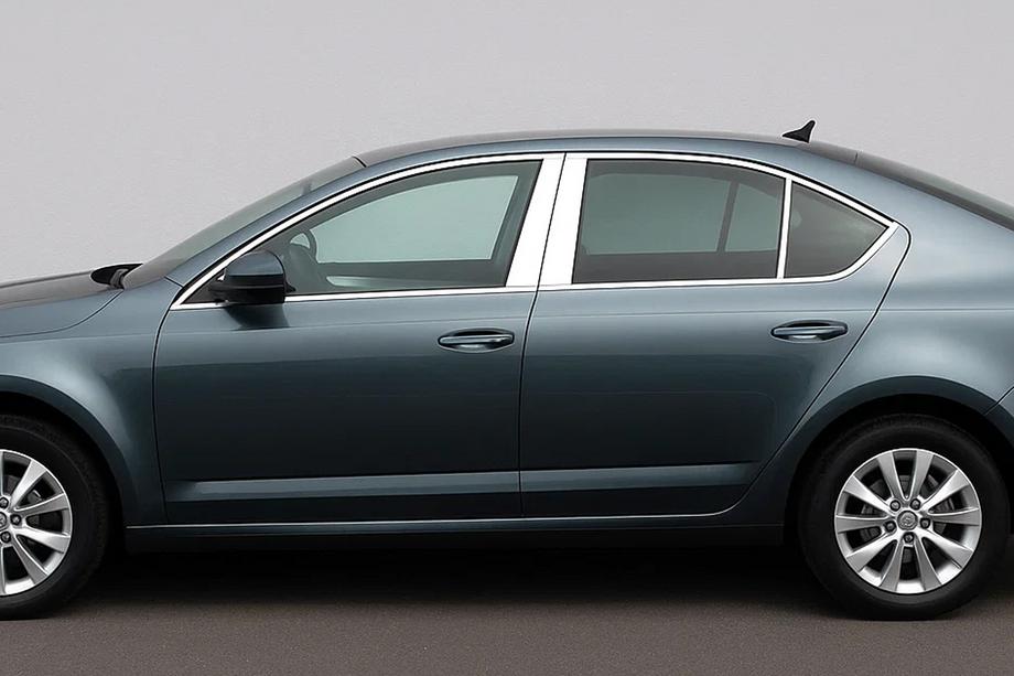 Skoda Octavia III A7 2013–2019 Durvju statņu moldingi (6 gab., nerūsējošais tērauds) Image