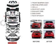 Mercedes A-class W176 2012–2018 Bodykit komplekts (A45 AMG) foto 3