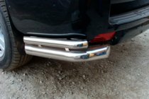 Toyota Land Cruiser Prado 150 2009–2023 Aizmugurējie stūra aizsargi AK003-Подвійний (nerūsējošais tērauds) foto 3