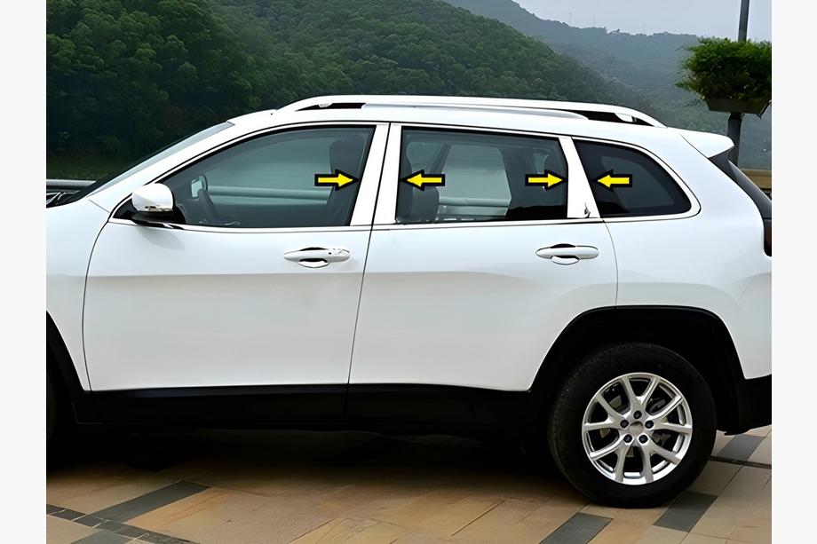 Jeep Cherokee KL 2013– Durvju statņu moldings (nerūsējošais tērauds) Image