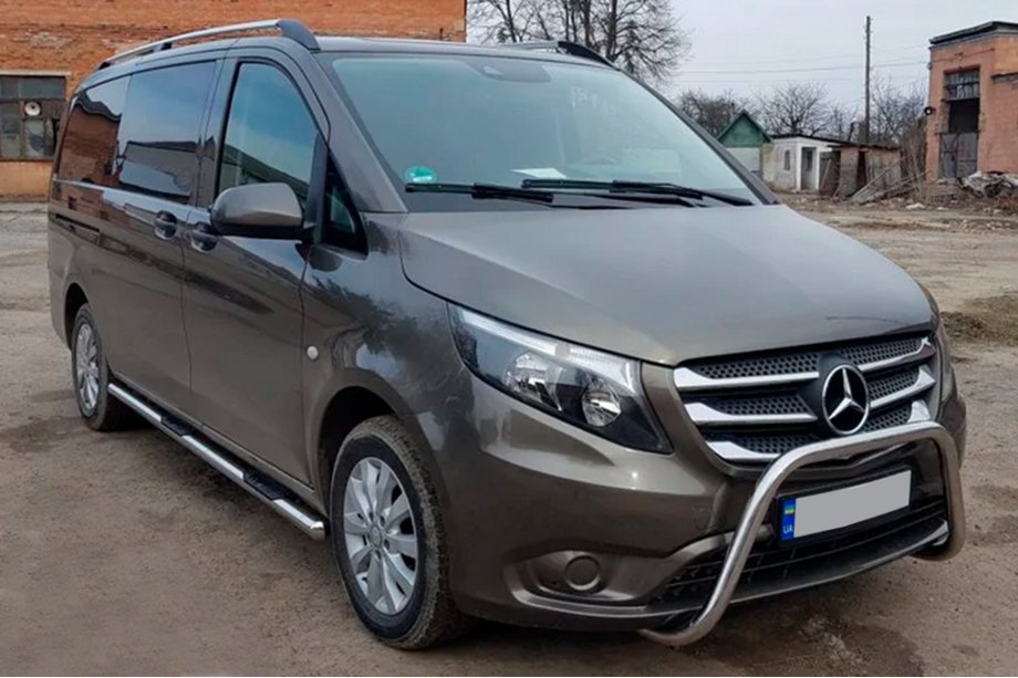 Mercedes Vito/V klase W447 2014– Sānu aizsargcaurules, 2 gab., nerūsējošais tērauds Foto 3