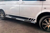 Volkswagen T6 2015–2024 Sānu aizsargcaurules (2 gab., nerūsējošais tērauds) 60 mm, garā riteņu bāze foto 3