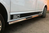 Volkswagen T6 2015–2024 Sānu aizsargcaurules (2 gab., nerūsējošais tērauds) 60 mm, garā riteņu bāze foto 1