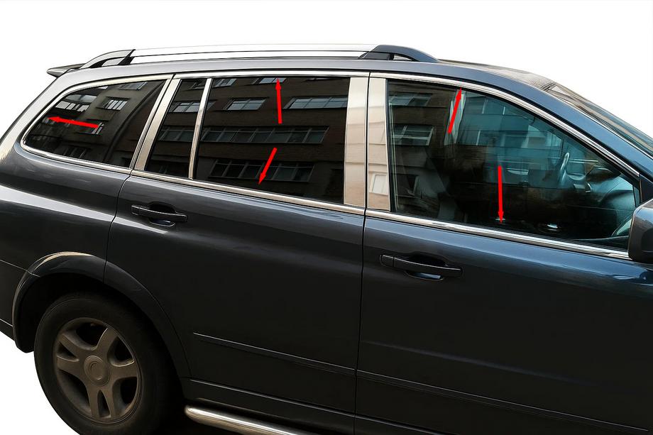 SsangYong Kyron 2005–2014 Pilns logu rāmju apdares komplekts (nerūsējošais tērauds) Image