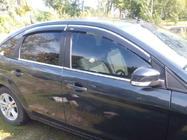 Ford Focus II 2005–2008 Logu vēja deflektori ar hroma līsti SD/HB (4 gab., Niken) foto 1