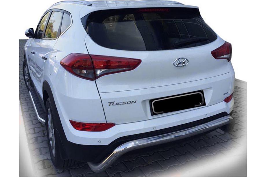 Hyundai Tucson TL 2016–2021 Aizmugurējais aizsargloks AK007 (nerūsējošais tērauds) Image