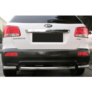 Aizmugurējie stūra aizsargloki ar centrālo daļu AK007-3 (2 gab., nerūsējošais tērauds) Kia Sorento II XM 2009–2014 foto 1