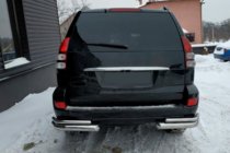 Toyota Land Cruiser Prado 120 2002–2009 Aizmugurējie dubultie stūra aizsargstieņi AK003-2 (2 gab., nerūsējošais tērauds) foto 2