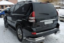 Toyota Land Cruiser Prado 120 2002–2009 Aizmugurējie dubultie stūra aizsargstieņi AK003-2 (2 gab., nerūsējošais tērauds) foto 3