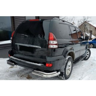 Aizmugurējie dubultie stūra aizsargstieņi AK003-2 (2 gab., nerūsējošais tērauds) Toyota Land Cruiser Prado 120 2002–2009 foto 1