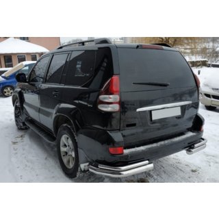 Aizmugurējie dubultie stūra aizsargstieņi AK003-2 (2 gab., nerūsējošais tērauds) Toyota Land Cruiser Prado 120 2002–2009 foto 3