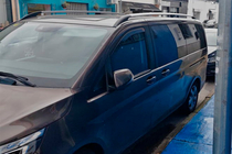 Mercedes Vito/V klase W447 2014– Hromēti jumta reliņi CAN, oriģināls dizains (metāla kājas) Gara riteņu bāze (EXTRALONG) foto 6