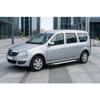Sānu sliekšņi X5 tipa (2 gab., alumīnija) Dacia Logan MCV 2004–2014 foto 3