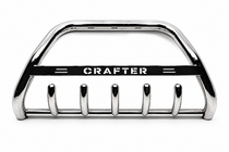 Volkswagen Crafter 2006–2016 Priekšējais aizsargstienis (bull bar) WT004 (nerūsējošais tērauds) 60 mm, ar uzrakstu foto 5