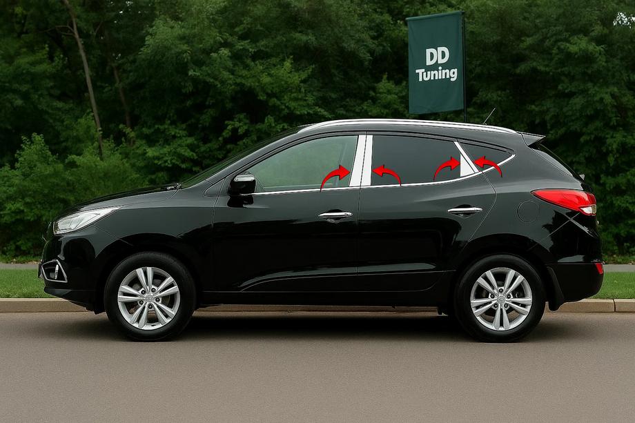 Hyundai IX-35 2010–2015 Durvju statņu uzlikas (8 gab., nerūsējošais tērauds) Image