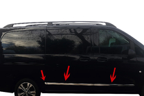 Mercedes Vito/V klase W447 2014– Durvju līstes (6 daļas, nerūsējošais tērauds) Īsā/Vidējā, 1 sānu bīdāmās durvis foto 1