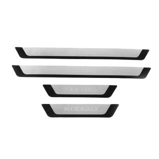 Hromēti sliekšņu uzlikas OmsaLine-Flex (4 gab., nerūsējošā tērauda) Skoda Kodiaq 2016–2023 foto 2