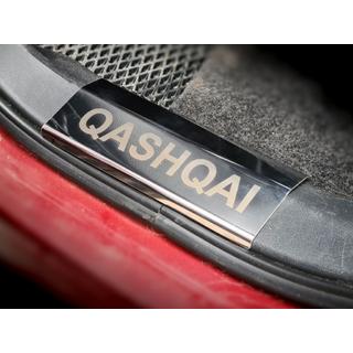 Nerūsējošā tērauda sliekšņu uzlikas uz plastmasas (4 gab.) Nissan Qashqai 2007–2010 foto 3