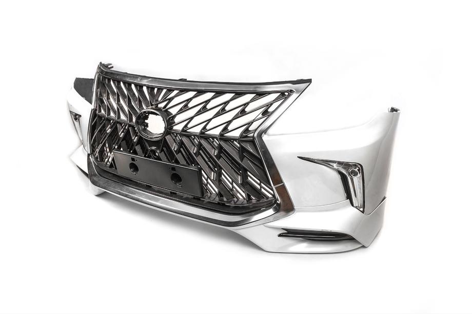 Lexus LX570/450d 2008–2022 Priekšējais bamperis 2008-2015 facelift stilā (krāsošanai) Melns Foto 4