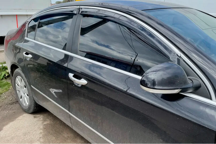 Volkswagen Passat B6 2006–2012 Logu vēja deflektori ar hroma līsti SD (4 gab., HIC) Image