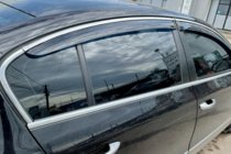Volkswagen Passat B7 2012–2015 Logu vēja deflektori ar hromētu līsti SD (4 gab., EU, HIC) foto 2