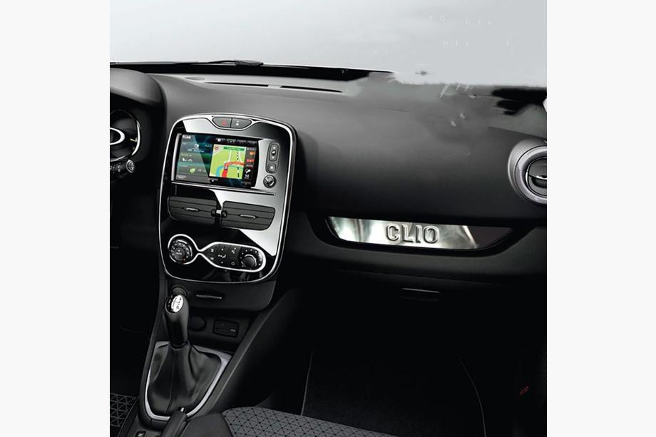 Renault Clio IV 2012–2019 Priekšējās konsoles uzlika (nerūsējošais tērauds) Image