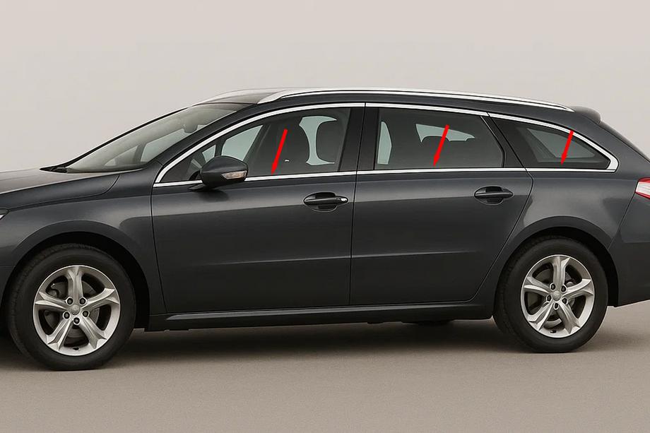 Peugeot 508 2010–2018 Apakšējās logu apdares līstes (SW, nerūsējošais tērauds) Image