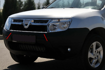 Renault Duster 2008–2017 Radiatora režģa uzlikas (nerūsējošais tērauds) foto 1