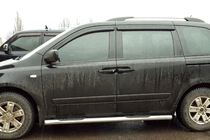Kia Carnival 2002–2013 Sānu aizsargcaurules (2 gab., nerūsējošais tērauds) foto 1