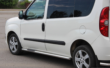Opel Combo 2012–2018 Sānu aizsargcaurules (2 gab., nerūsējošais tērauds) 60 mm, īsā riteņu bāze foto 2