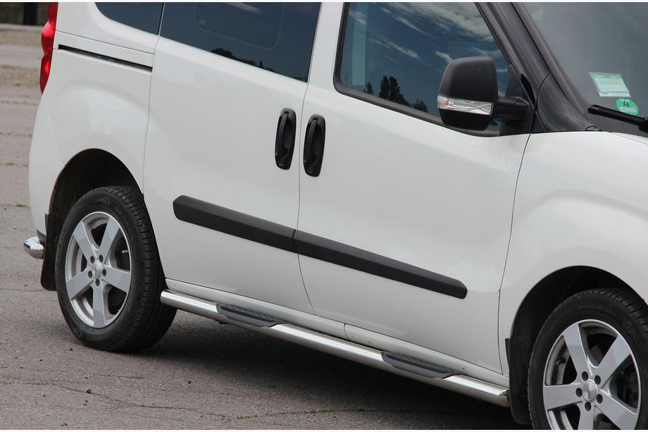 Opel Combo 2012–2018 Sānu aizsargcaurules (2 gab., nerūsējošais tērauds) 60 mm, īsā riteņu bāze Image