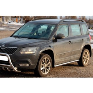 Sānu aizsargcaurules (2 gab., nerūsējošais tērauds) Skoda Yeti 2009–2017 foto 2