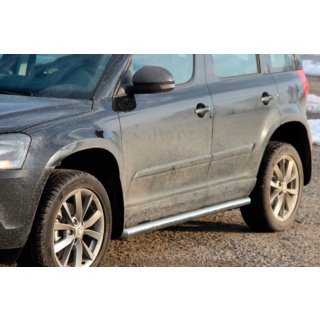 Sānu aizsargcaurules (2 gab., nerūsējošais tērauds) Skoda Yeti 2009–2017 foto 1
