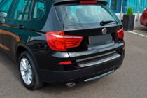 BMW X3 F25 2011–2018 Nerūsējošā tērauda aizmugurējā bampera uzlika OmsaLine (matēta) foto 5