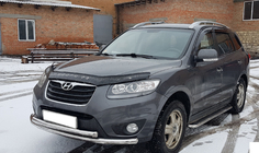 Hyundai Santa Fe 2 2006–2012 Priekšējais aizsargstienis ST014 (nerūsējošais tērauds) Ø60/42 mm foto 2